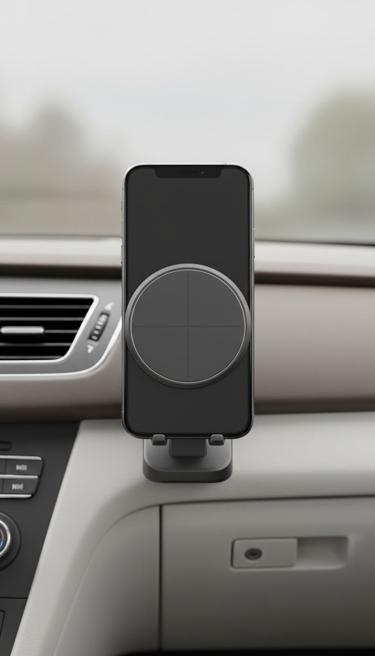 Magnetic aluminium car phone mount